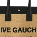 Raffia Linen Calfskin Rive Gauche Tote Naturale Black