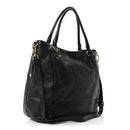 Vitello Daino Shopping Tote Black