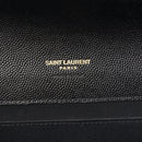 Grain De Poudre Matelasse Chevron Monogram Envelope Clutch Black
