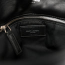 Lambskin Quilted Medium Loulou Puffer Monogram Chain Satchel Black