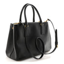 Saffiano Small Galleria Double Zip Tote Black