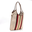 Canvas Calfskin Striped Ivy Beige Naturale Moro