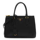 Saffiano Small Galleria Double Zip Tote Black