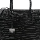 Calfskin Crocodile Embossed Baby Sac De Jour Black