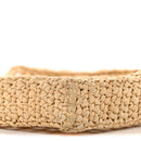 Yarn Raffia Effect Crochet Logo Embroidered Tote Bag Naturale