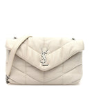 Lambskin Quilted Toy Loulou Puffer Monogram Chain Satchel Crema Soft