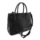 Saffiano Lux Monochrome Large Galleria Double Zip Tote Black