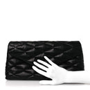Lambskin Quilted Sade Puffer Envelope Clutch Black