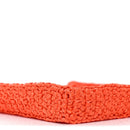 Yarn Raffia Effect Crochet Logo Embroidered Tote Bag Arancio