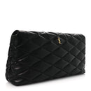 Lambskin Quilted Sade Puffer Envelope Clutch Black