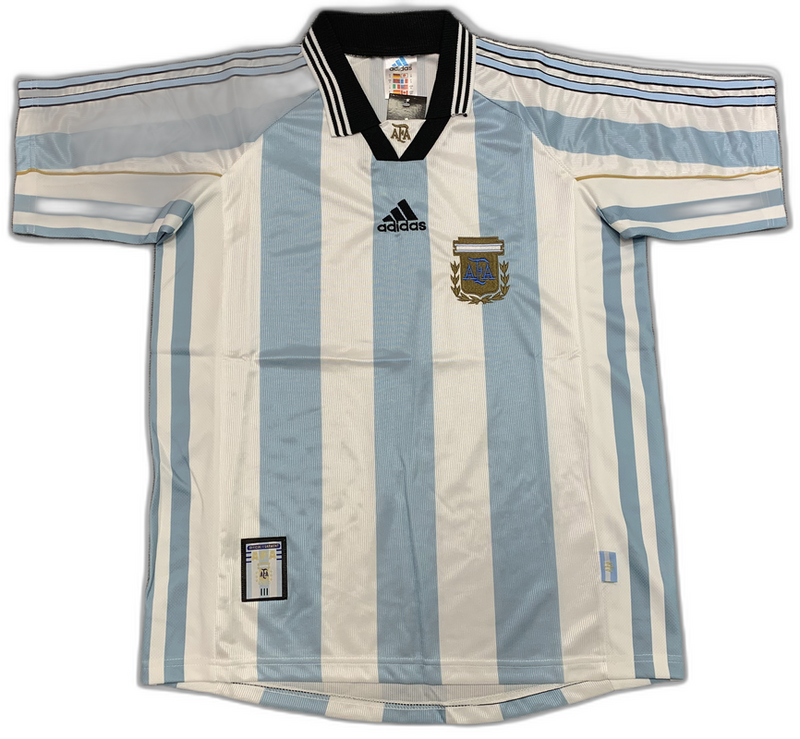 Argentina 1998 I Home Jersey - Retro Version | Free Shipping + Keychain Gift