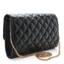 Lambskin Quilted Medusa Wallet On Chain Crossbody Black