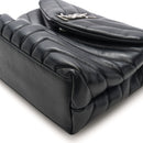 Calfskin Y Quilted Monogram Small Loulou Chain Satchel Black