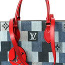 Denim Damier Monogram Onthego Blue Rouge