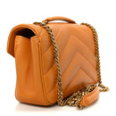 Lambskin Chevron Quilted Small Loulou Bag Sunflower