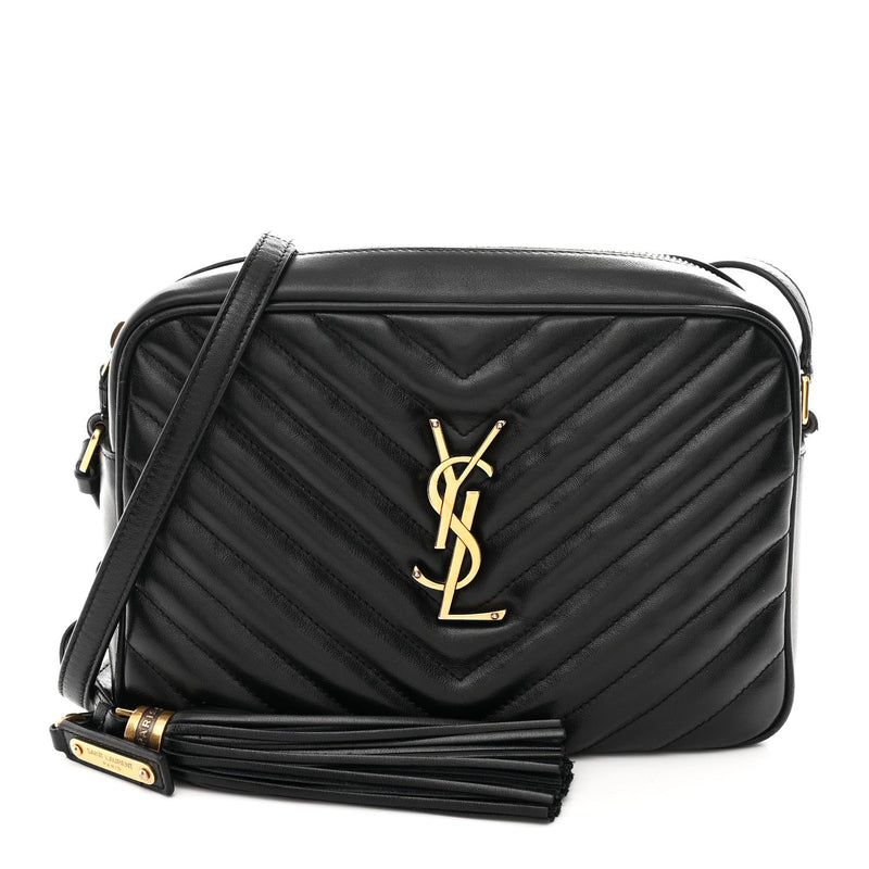 Calfskin Matelasse Monogram Lou Camera Bag Black