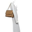 Grained Lambskin Monogram Large Niki Chain Satchel Dark Cork