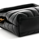 Calfskin Y Quilted Monogram Toy Loulou Crossbody Bag Black