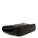 Sheepskin Matelasse Chevron Monogram Large College Satchel Black