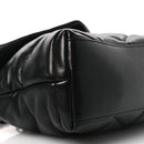 Lambskin Quilted Toy Loulou Puffer Monogram Monochrome Chain Satchel Black