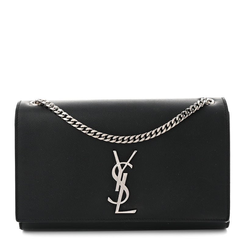 Grain De Poudre Medium Classic Monogram Kate Satchel Black
