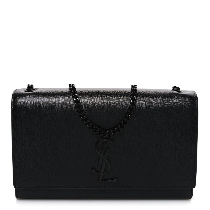 Grain De Poudre Medium Classic Monogram Monochrome Kate Satchel Black