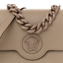 Grained Calfskin La Medusa Flap Shoulder Bag Taupe