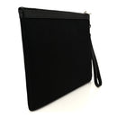 Linen Canvas Rive Gauche Zipped Pouch Black