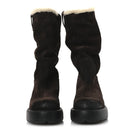 Suede Shearling Vintage Effect Mid Calf Boots 38 Morro