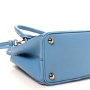 Saffiano Lux Micro Galleria Double Zip Tote Turchese