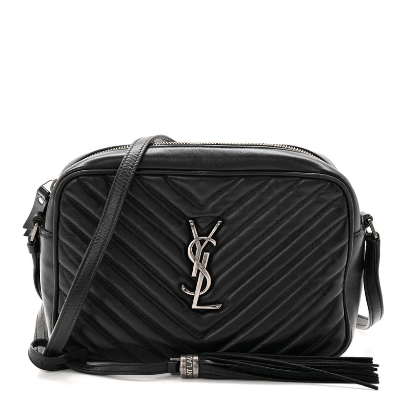 Calfskin Matelasse Monogram Lou Camera Bag Black