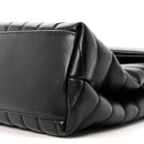 Calfskin Y Quilted Monogram Medium Loulou Chain Satchel Black