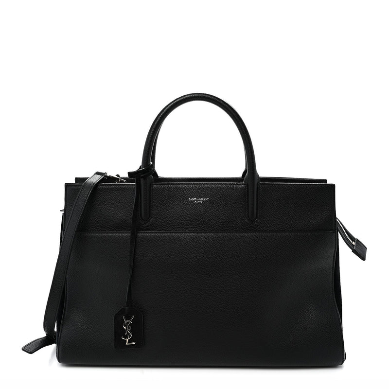 Grained Calfskin Medium Rive Gauche Cabas Black