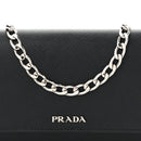 Saffiano Bi-Color Wallet On Chain Black Fuoco