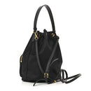 Saffiano Tessuto Nylon Mini Bucket Crossbody Bag Black