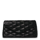 Lambskin Quilted Sade Puffer Envelope Clutch Black