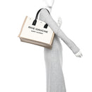 Linen Calfskin Small Rive Gauche Tote Greggio Natural