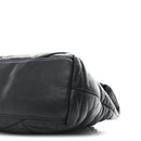 Lambskin Quilted Small Loulou Puffer Monogram Chain Satchel Black