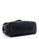 Suede Calfskin Y Quilted Monogram Small Loulou Chain Satchel Deep Marine