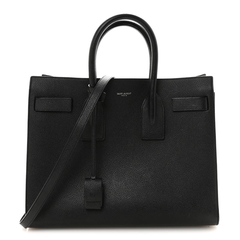 Grained Calfskin Small Sac De Jour Black