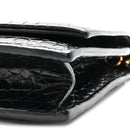 Calfskin Crocodile Embossed Kate Monogram Tassel Chain Wallet Black