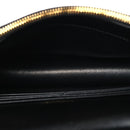 Grain De Poudre Matelasse Chevron Monogram Envelope Chain Wallet Black