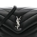 Calfskin Y Quilted Monogram Toy Loulou Crossbody Bag Black