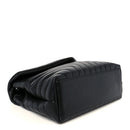 Calfskin Y Quilted Monogram Monochrome Medium Loulou Chain Satchel Black