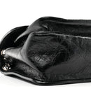 Crinkled Calfskin Matelasse Monogram Medium Niki Chain Satchel Black
