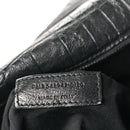 Crocodile Embossed Lambskin Monogram Medium Niki Chain Satchel Black