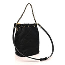 Re-Nylon Saffiano Stitched Duet Bucket Bag Black