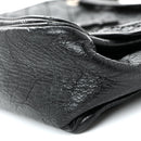 Crinkled Calfskin Matelasse Monogram Medium Niki Chain Satchel Black