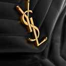 Calfskin Y Quilted Monogram Medium Loulou Chain Satchel Black