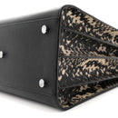 Grained Calfskin Embossed Python Small Sac De Jour Black